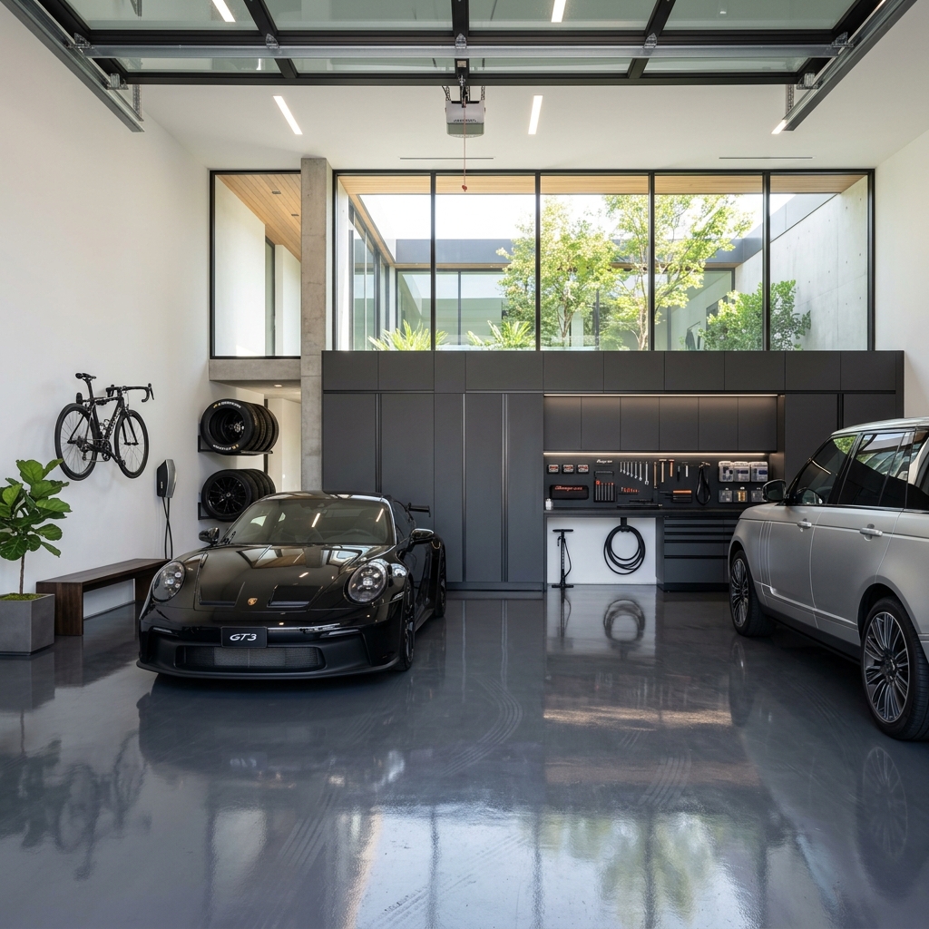 Clean and organized luxury garage